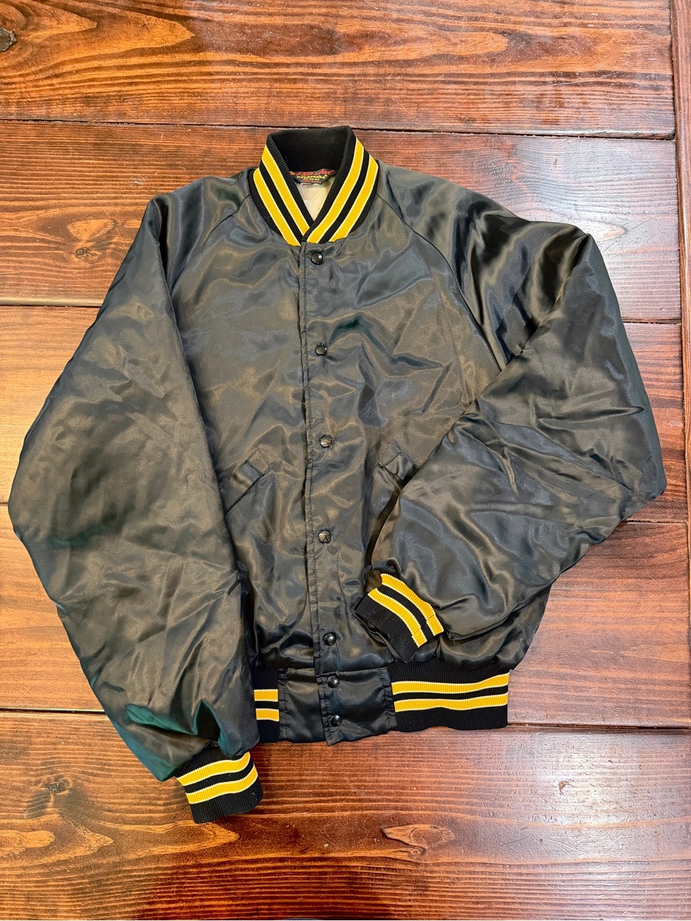 Dunbrooke Black & Yellow Striped Collar Bomber Jacket